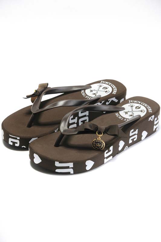 Juicy Couture Graffiti Heavy-Bottomed Slippers Coffee